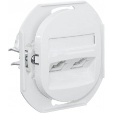 Розетка телефонная двойная RJ12 6/4 Aling Conel серии EON белая (E613.0)