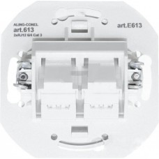 Розетка телефонная двойная RJ12 6/4 Aling Conel серии EON белая (E613.0)