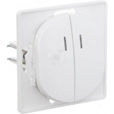 Выключатель двойной с индикатором Aling Conel серии EON. Цвет "Белый" (E626.0)