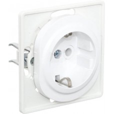 Розетка с заземлением и поликарбонатовой вставкой Aling Conel серии EON.  "Белый" (E630.0)