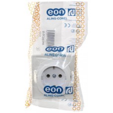 Розетка с заземлением и поликарбонатовой вставкой Aling Conel серии EON.  "Белый" (E630.0)