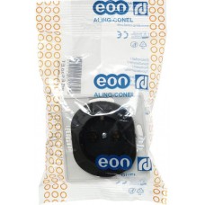 Розетка с заземлением и поликарбонатовой вставкой Aling Conel серии EON. Цвет "Черный" (E630.E1)