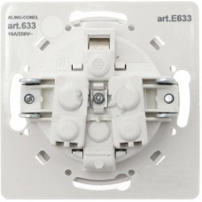 Розетка с заземлением с поликарбонатной вставкой и крышкой Aling Conel серии EON белая (E633.0)