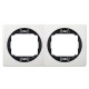 Рамка подвійна горизонтальна Aling Conel EON. Колір "Білий" з чорною вставкою (E6701.0E)