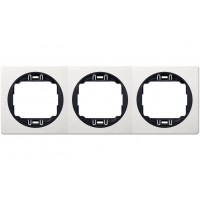 Рамка тройная горизонтальная Aling Conel EON белая с черной вставкой (E6703.0E)
