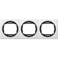 Рамка тройная горизонтальная Aling Conel EON белая с черной вставкой (E6703.0E)