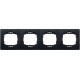 Рамка четырехместная горизонтальная Aling Conel EON "мягкий черный" с черной вставкой (E6704.E1E)