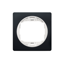 Рамка одинарная Aling Conel серии EON цвет "мягкий черный" с белой вставкой (E6801.E10)