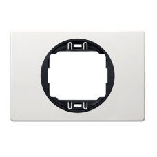 Рамка одинарная горизонтальная широкая Aling Conel серии EON. Цвет "Белый" с черной вставкой (E6803.0E)