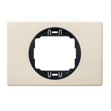 Рамка одинарная широкая Aling Conel серии EON.  "Кремовый" с черной вставкой (E6803.9E)