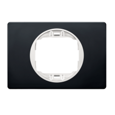 Рамка одинарная широкая Aling Conel серии EON.  "Мягкий черный" с белой вставкой (E6803.E10)