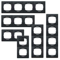 Рамка двойная горизонтальная Aling Conel EON мягко-черная с черной вставкой (E6701.E1E)