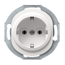 Розетка с заземлением и поликарбонатовой вставкой Aling Conel серии EON.  "Белый" (E630.0)
