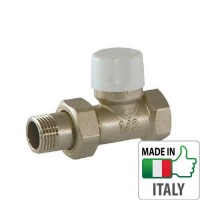 Кран отсекающий радиаторный Bianchi 1/2” HВ прямой, ручка-регулятор