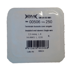 Кабельный наконечник трубчатый с изоляцией, сечение провода 2,5 мм