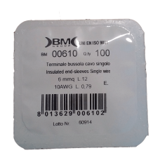 Кабельный наконечник трубчатый с изоляцией, сечение провода 6 мм