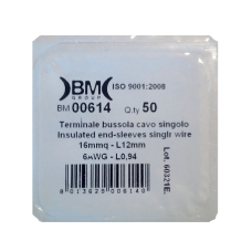 Кабельний накінечник трубчастий з ізоляцією, переріз дроту 16 мм