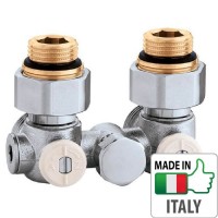 Кран радиаторный H-образный угловой со сливом Caleffi 1/2`x3/4” НН регулирующие вентили