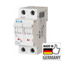 Автоматичний вимикач Eaton PL7-C1/2, 1А, 2P, C, 10кА (263353)