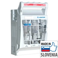 Блок-рубильник Apator RBK 00 pro для ножевых предохранителей, 3 полюса, 160 А (горизонтальный) Блок-рубильник Apator RBK 00 pro для ножевых предохранителей, 3 полюса, 160 А (горизонтальный)