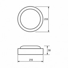 Стельовий LED-світильник Eurolamp круглий накладний 12W 5500K для ЖКХ