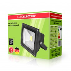 Уличный LED-прожектор Euroelectric COB 20Вт, 6500K (черный)