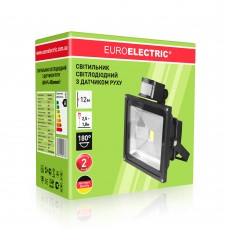 Вуличний LED-прожектор Euroelectric з датчиком руху COB (20Вт, 6500K)