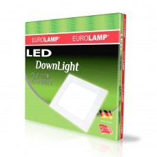 Вбудований LED світильник Eurolamp DownLight 24W 4000K квадратний (LED-DLS-24/4)