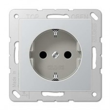 Розетка з заземленням Jung ECO profi (EP421AL). Колір: Алюміній