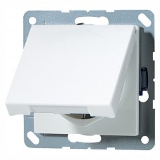 Розетка с заземлением и защитной крышкой Jung ECO profi. Цвет "Белый" (EP421KLWW)