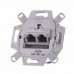 Механизм двойной комьютерной розетки Jung ECO profi RJ46 Cat6 (экранированная) (арт. EPUAE8-8UPOK6)
