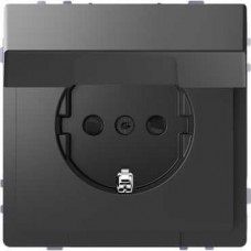 Розетка D-Life с заземлением и крышкой антрацит (MTN2310-6034)