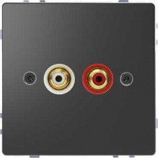 MTN4350-6034 Аудиорозетка с мод.тюльпанами Merten D-Life "Антрацит"