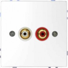 MTN4350-6035 Аудиорозетка с мод.тюльпанами Merten D-Life "Белый лотос"