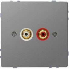 MTN4350-6036 Аудиорозетка с мод.тюльпанами Merten D-Life "Нержавеющая Сталь"