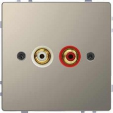 MTN4350-6050 Аудиорозетка с мод.тюльпанами Merten D-Life "Никель"