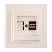Розетка USB серії Despina (Mono Electric) Слонова кістка Розетка USB серії Despina (Mono Electric) Слонова кістка