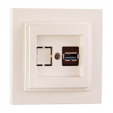 Розетка USB серії Despina (Mono Electric) Слонова кістка Розетка USB серії Despina (Mono Electric) Слонова кістка