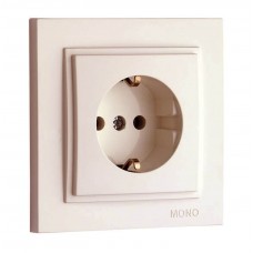 Розетка з заземленням 10А серії Despina (Mono Electric) Слонова кістка