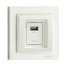 ⚡Розетка c USB-зарядкой (5В - 2.4А) серии Despina (Mono Electric). Цвет Белый ⚡Розетка c USB-зарядкой (5В - 2.4А) серии Despina (Mono Electric). Цвет Белый