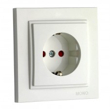 Розетка з заземленням та захистом від дітей 16А серії Despina (Mono Electric) Біла Розетка з заземленням та захистом від дітей 16А серії Despina (Mono Electric) Біла