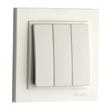 Вимикач трьохклавішний 10А серії Despina (Mono Electric) Білий