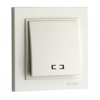 Вимикач одноклавішний з підсвічуванням 10А серії Despina (Mono Electric) Білий