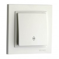 ⚡Выключатель одноклавишный проходной 10А серии Despina (Mono Electric) Белый