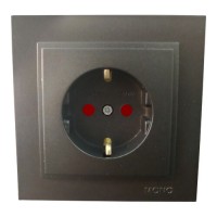 Розетка з заземленням та захисними шторками серії Despina (Mono Electric). Колір Графіт Розетка з заземленням та захисними шторками серії Despina (Mono Electric). Колір Графіт