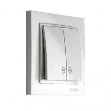 ⚡Выключатель двухклавишный проходной серии Despina (Mono Electric). Цвет Серебро