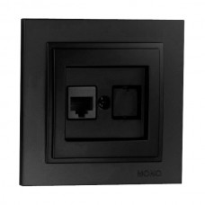 Розетка комп'ютерна (Rj45 Cat 6) серії Despina Mono Electric графіт (102-202005-125)