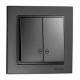 Вимикач двоклавішний прохідний серії Despina (Mono Electric). Колір Графіт