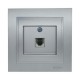 Розетка телефонна Євро (Rj11 623K) серії Despina (Mono Electric). Колір Срібло