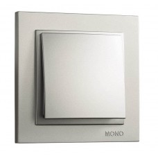 Вимикач одноклавішний серії Despina (Mono Electric). Колір Срібло